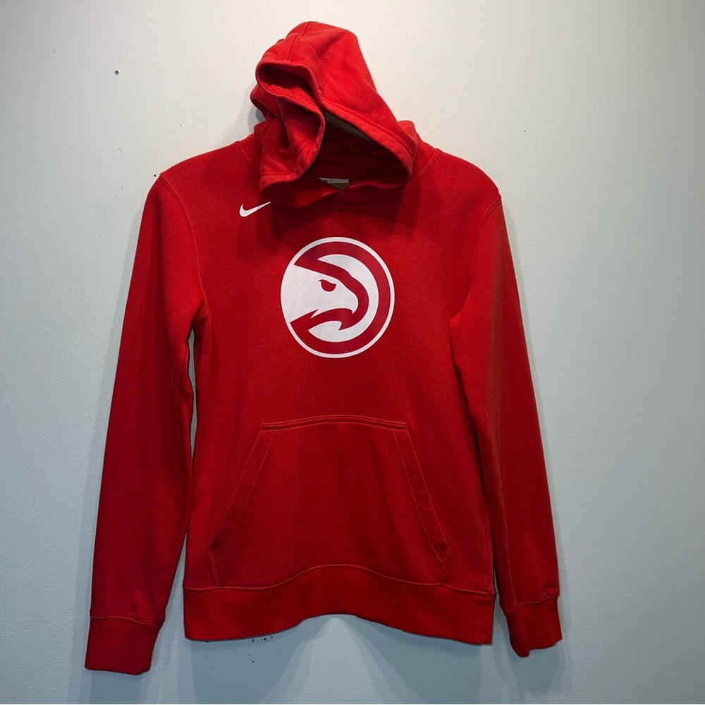 Nike Youth Medium (10-12) Atlanta Hawks Logo Red Hoodie w/ Kangaroo Pocket
